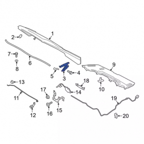 Hood hinge right Ford Ecosport 18-22