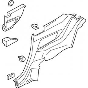 Card rear left Ford Mustang mk6 15- coupe black, scratches