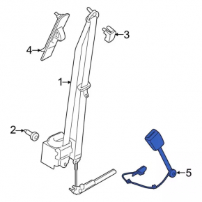 Ford Ecosport 18-22 passenger seat belt latch, black