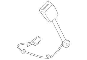 Ford Ecosport 18-22 passenger seat belt latch, black