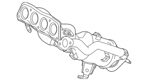 Exhaust manifold with catalytic converter for Lexus ES300h 19-23