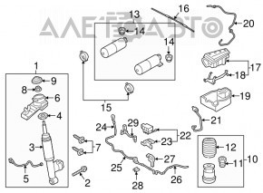 Volvo XC90 16-26 rear left air spring boot torn