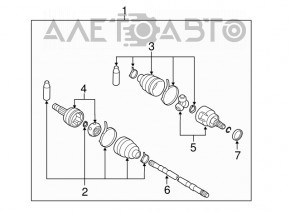 Drive axle rear left Nissan Murano z50 03-08 outer boot torn