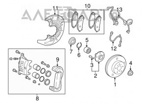 Brake Disc Cover Front Right Toyota Highlander 08-13