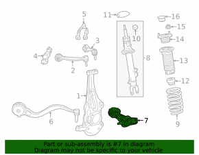 Lower control arm, front right, rear, Lexus LS 18-23 RWD