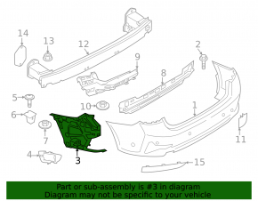 Left rear bumper mount for BMW 3 G20 23-25