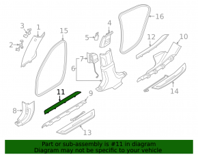 Inner front left door sill insert for BMW 7 G11 G12 16-22 chrome