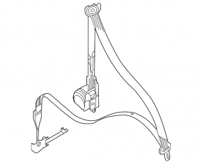 Passenger seat belt with tensioner VW Passat 20-22 black