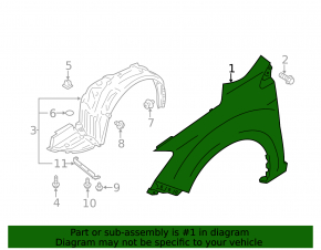 Front left wing Subaru Impreza WRX GH 14-16