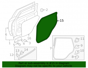 Door seal rear left Mitsubishi Outlander Sport ASX 10-23