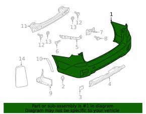 Subaru Outback 2023-2025 bare rear bumper