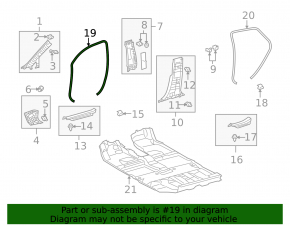 Door seal front right Lexus RX350 RX450h 10-15