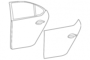 Door bare rear right Lexus LS460 LS600h 07-17 long