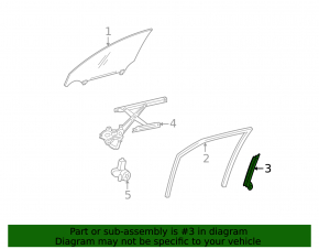 Front glass guide for the front door, left Lexus IS250 IS350 06-14