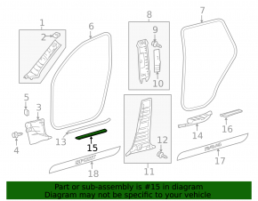 Outer front left door sill trim for Toyota Rav4 2006-2012