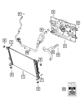 Radiator cooling water Jeep Cherokee KL 14-18 2.4, for 1 engine KOYORAD