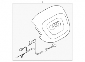Audi Q5 80A 18-24 black steering wheel airbag, driver's side, type 1
