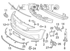 Front bumper bracket left Kia Forte 4d 17-18 rest USA