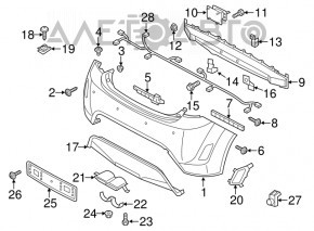 Rear Bumper Diffuser Hyundai Veloster 12-17