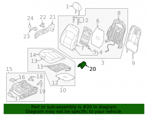 Passenger seat cover, inner side, left, Hyundai Ioniq 17-22, black