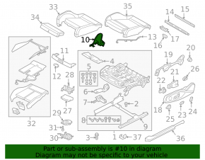 Black side trim for the passenger seat interior of the Audi A4 B9 17-25