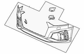 Bare front bumper for Audi A5 F5 20-25 S-Line with parking sensors and headlight washers