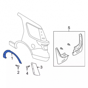 Rear left wing arch trim Ford Explorer 11-19 broken