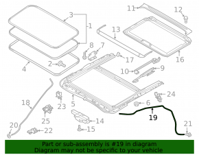 Rear left panoramic drainage tube Mazda 6 14-21