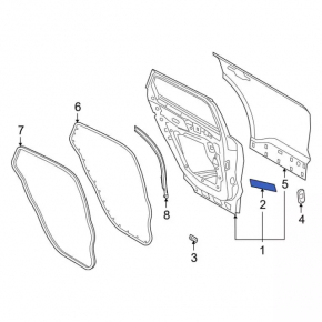 Door bare rear right Ford Bronco Sport 21-25