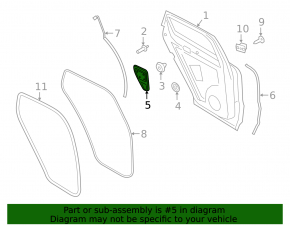 Interior door panel, rear right, Porsche Cayenne 19-26