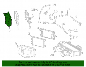 Right radiator air duct Lexus LX600 22-24