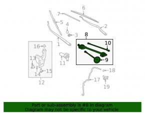 Windscreen wiper linkage with motor for Nissan Murano z50 03-07