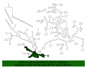 Windscreen wiper trapezoid with motor Volvo XC90 16-22 chip broken