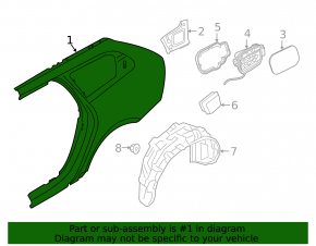Quarter wing rear right Volvo V90 17-22 usa
