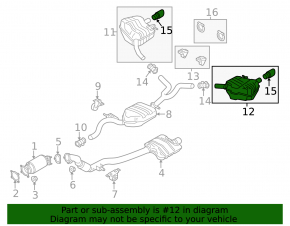 Muffler rear part barrel left Audi A6 C7 12-15 2.0T AWD