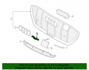 Audi E-Tron 19-23 front camera grille trim, gray