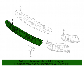 Lower grille of the front bumper BMW 6 GT G32 18-19 M pack