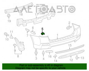 Rear bumper mount inner right Toyota Highlander 11-13