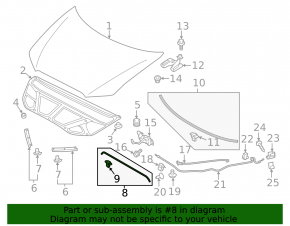 Bonnet support stop Mitsubishi Outlander Sport ASX 10-19