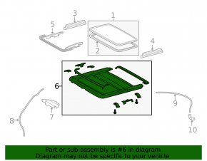 Lexus GS300 GS350 GS430 GS450h 06-11 Sunroof Mechanism