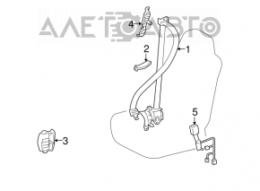 Lexus GS300 GS350 GS430 GS450h 06-07 Passenger Seat Belt Black, Type 1