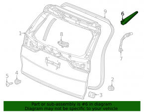 Right tailgate hinge cover for Honda CRV 23-26, broken mount