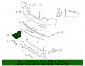 Rear bumper guard left Hyundai Elantra 21-23