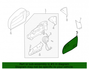 Mirror element left Audi A3 04-09 aspherical, heated