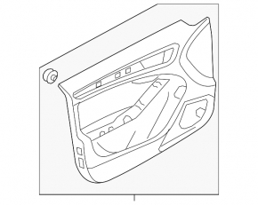 Door trim card front left Audi A4 B8 13-16 rest, brown with beige insert leather, armrest leather, molding under the tree structure, sedan, scratches, broken fasteners, cracks in the armrest