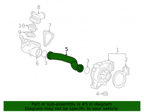 Cooling system pipe metal Chevrolet Equinox 10-17 2.4