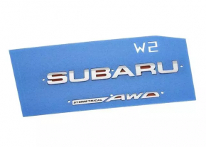 Subaru emblem on the trunk door of a Subaru Outback 10-14