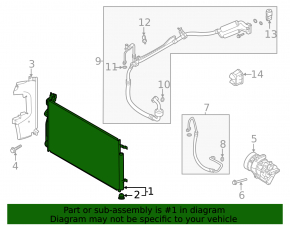 Air conditioner radiator condenser Hyundai Sonata 20-23 2.5