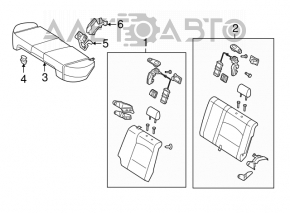 Rear seats, 2nd row, Mazda3 03-06