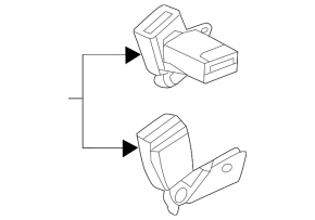 Seat belt latches rear left Mazda 3 19- 4d